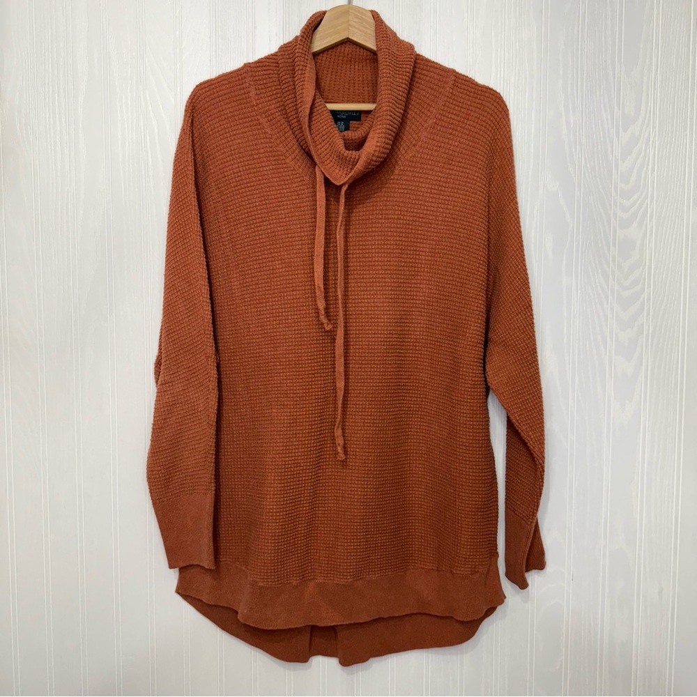 Cynthia Rowley active Rust cowl neck waffle tunic shirt size 2X